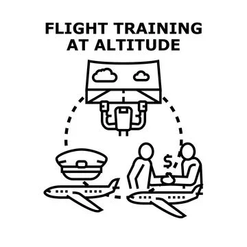 Flight training at altitude concept representing pilot certification Illustrazione stock