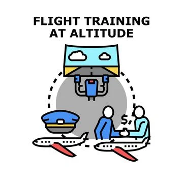 Flight training at altitude concept representing pilot certification Stock Illustration