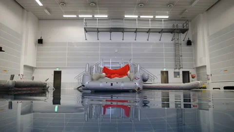 Flight Training Center - security training for emergency in water pool Видео 169872130