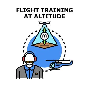 Flight training education controlling aircraft altitude concept Stock Illustration