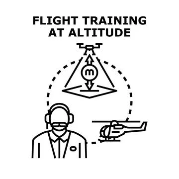 Flight training education controlling aircraft altitude concept Stock Illustration