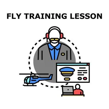 Flight training lesson for helicopter pilot career development Stock Illustration