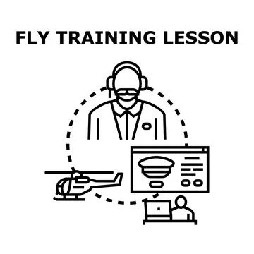 Flight training lesson for helicopter pilot career development Stock Illustration