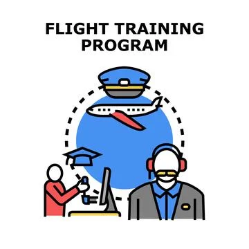 Flight training program for future pilots simulation Stock Illustration