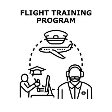 Flight training program for future pilots simulation 스톡 일러스트
