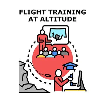 Flight training simulation and professional development Illustrazione stock