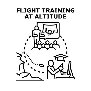 Flight training simulation and professional development Stock Illustration