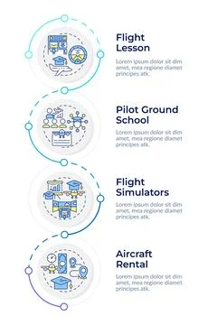 Flight training types infographic design template Stock Illustration