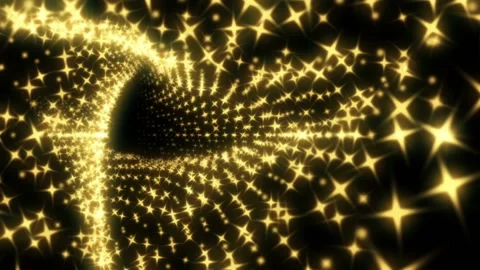 Flight in a triangular tunnel with flickering stars. Seamless loop Stock Footage 229915571