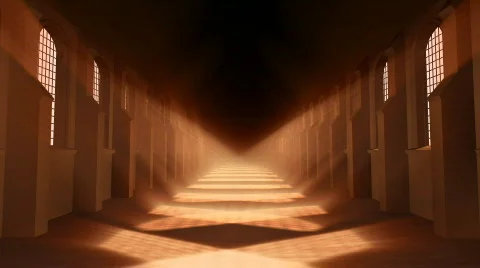 Flight trough a Virtual Church Stock-Footage 488349