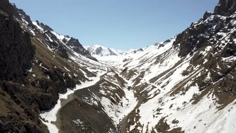 The flight in Tuyuk-Su gorge Stock Footage 194656366