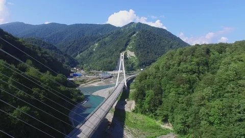 Flight under river and bridge Stock-Footage 94724054
