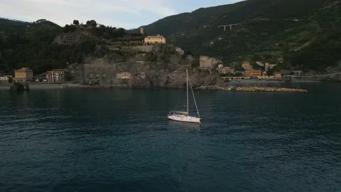 Flight under the sea with Monterosso view. Stock-Footage 223253236