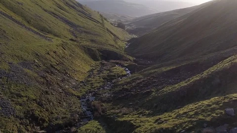Flight in the valley Stock Footage 90538840