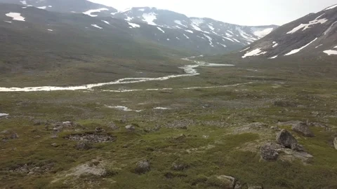 Flight into a valley at Strynefjell 動画素材 233665660