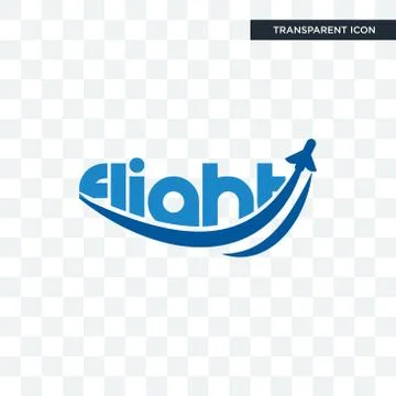 Flight vector icon isolated on transparent background, flight logo design Illustrazione stock