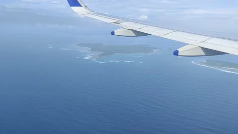 Flight View from Window At Andaman and Nicobar Islands  - HD(4K video) Stock Footage 232906246