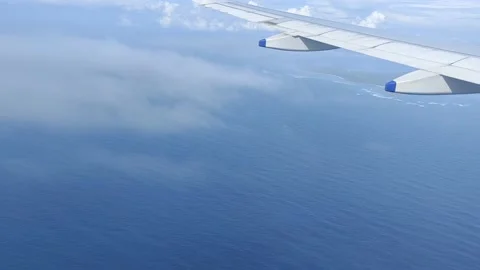 Flight View from Window At Andaman and Nicobar Islands  - HD(4K video) Stock Footage 232943294