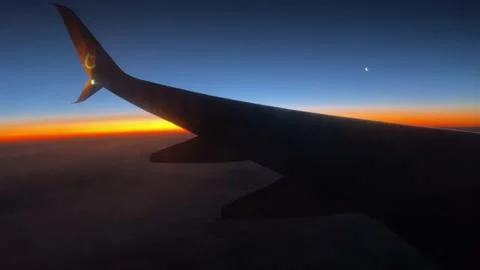 In flight. View of the wing of the aircraft. The real sound. Stock Footage 236506700