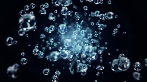 Flight water bubble loopable background Stock Footage 74872395