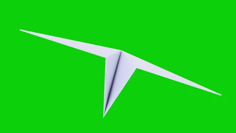 Flight white paper plane sways in air on green screen. Stock Footage 281845847