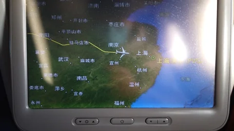 Flight from Xining to Shanghai Stock Footage 124733281