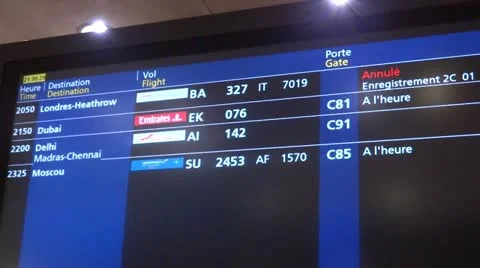 Flights board Stock-Footage 12629347
