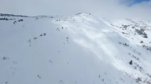 Flights on the FPV drone are close with a new chairlift Stock Footage 187701331