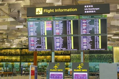 Flights information board Stock Photos