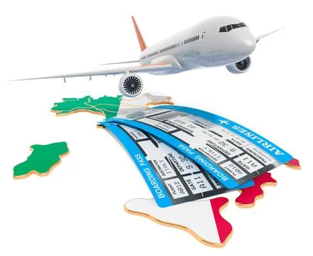 Flights to Italy concept. 3D rendering Flights to Italy concept. 3D render... Stock Photos