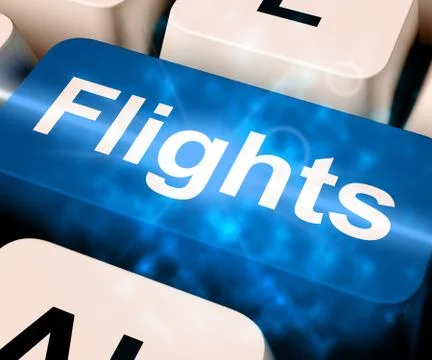 Flights Key For Overseas Vacation 3d Rendering Stock Illustration