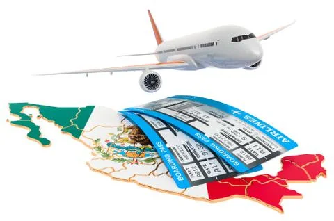 Flights to Mexico concept. 3D rendering Stock Illustration