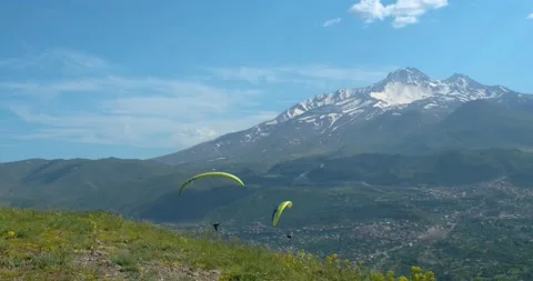 Flights with Paragliding Stock-Footage 196733653