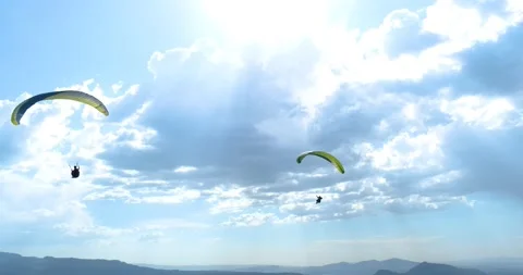 Flights with Paragliding Stock-Footage 196738151