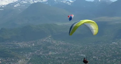 Flights with Paragliding Video stock 196754418