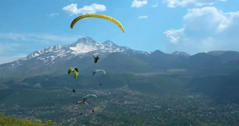 Flights with Paragliding Stock-Footage 196804327