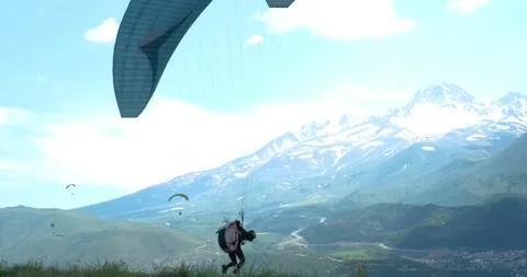 Flights with Paragliding Video stock 196806774