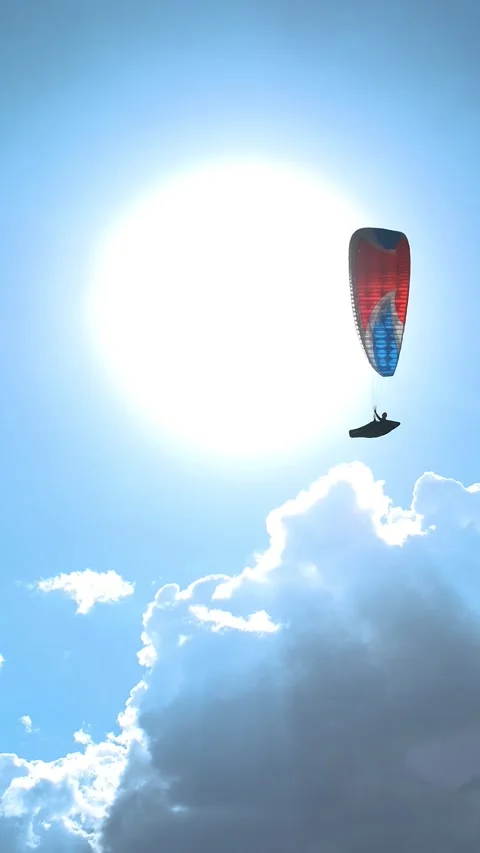 Flights Paragliding Vertical Video Stock-Footage 334883600