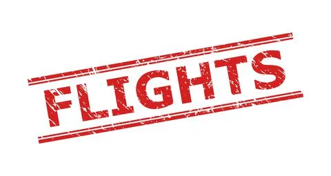 FLIGHTS Seal with Corroded Texture and Double Parallel Lines Stock Illustration