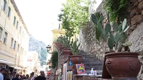 A fliht of step in Taormina Stock Footage 81149129