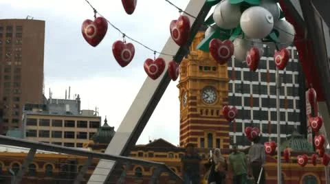 Flinders Clock Tower, Melbourne, Timelapse, 1080p Video stock 12706783