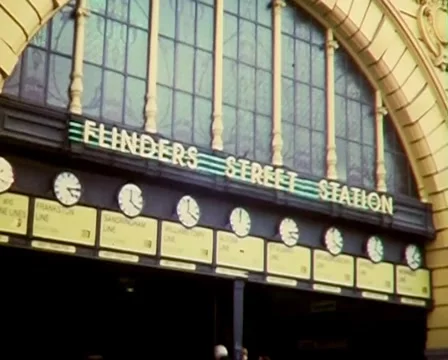 FLINDERS ST STATION (SUPER 8 Movie Film) Stock Footage 51000793