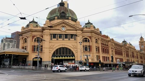 Flinders Station - Melbourne 库存影片 91755637