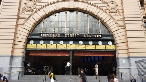 Flinders Station - Melbourne Stock Footage 107252033