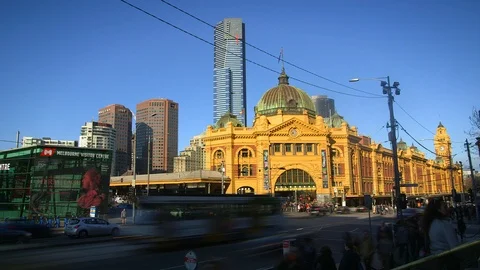 Flinders station timelapse Видео 98953567