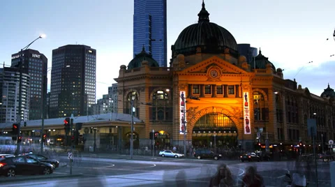 Flinders street melbourne Stock Footage 32220579