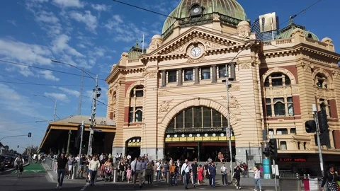 Flinders Street, Melbourne Stock Footage 107252079