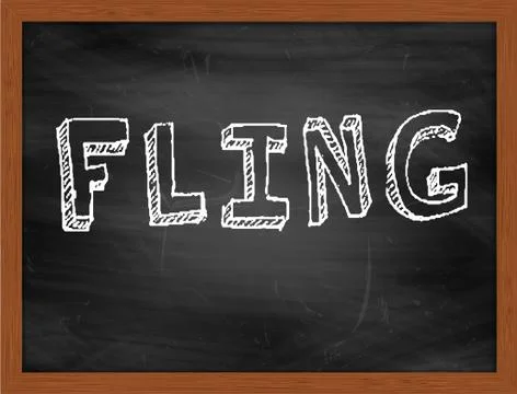 FLING  hand writing text on black chalkboard Stock Illustration