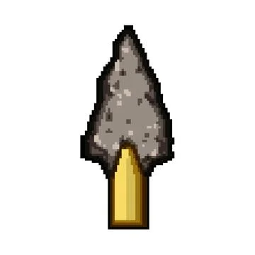 Flint arrowhead pixel art vector illustration Stock Illustration
