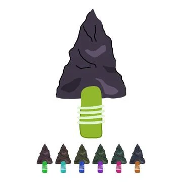 Flint arrowhead vector cartoon graphic Stock Illustration